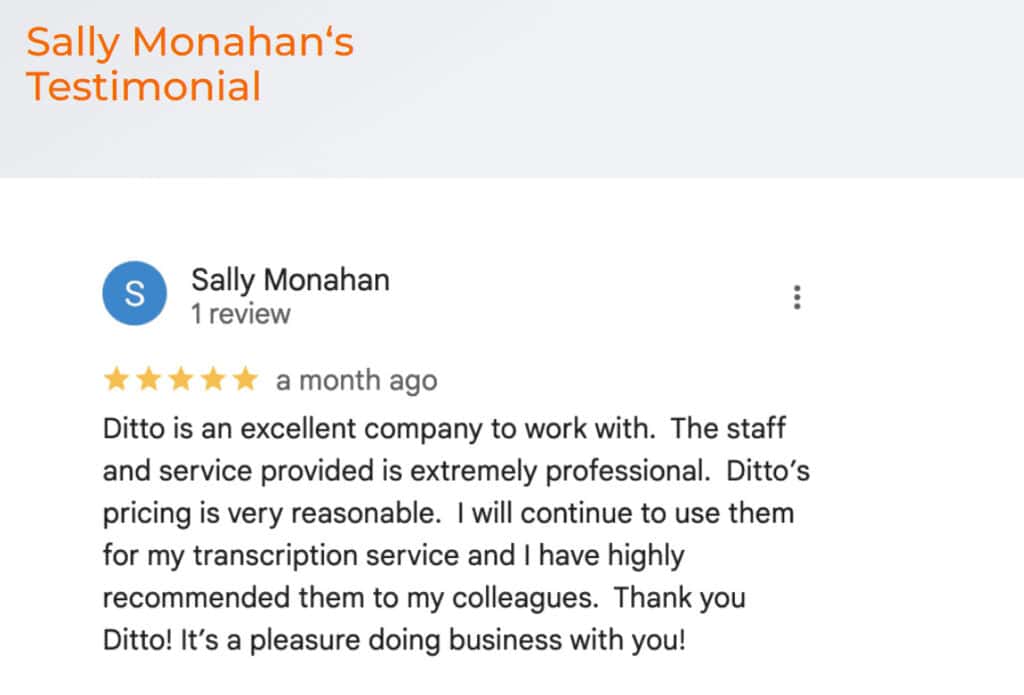 Ditto Client Testimonial