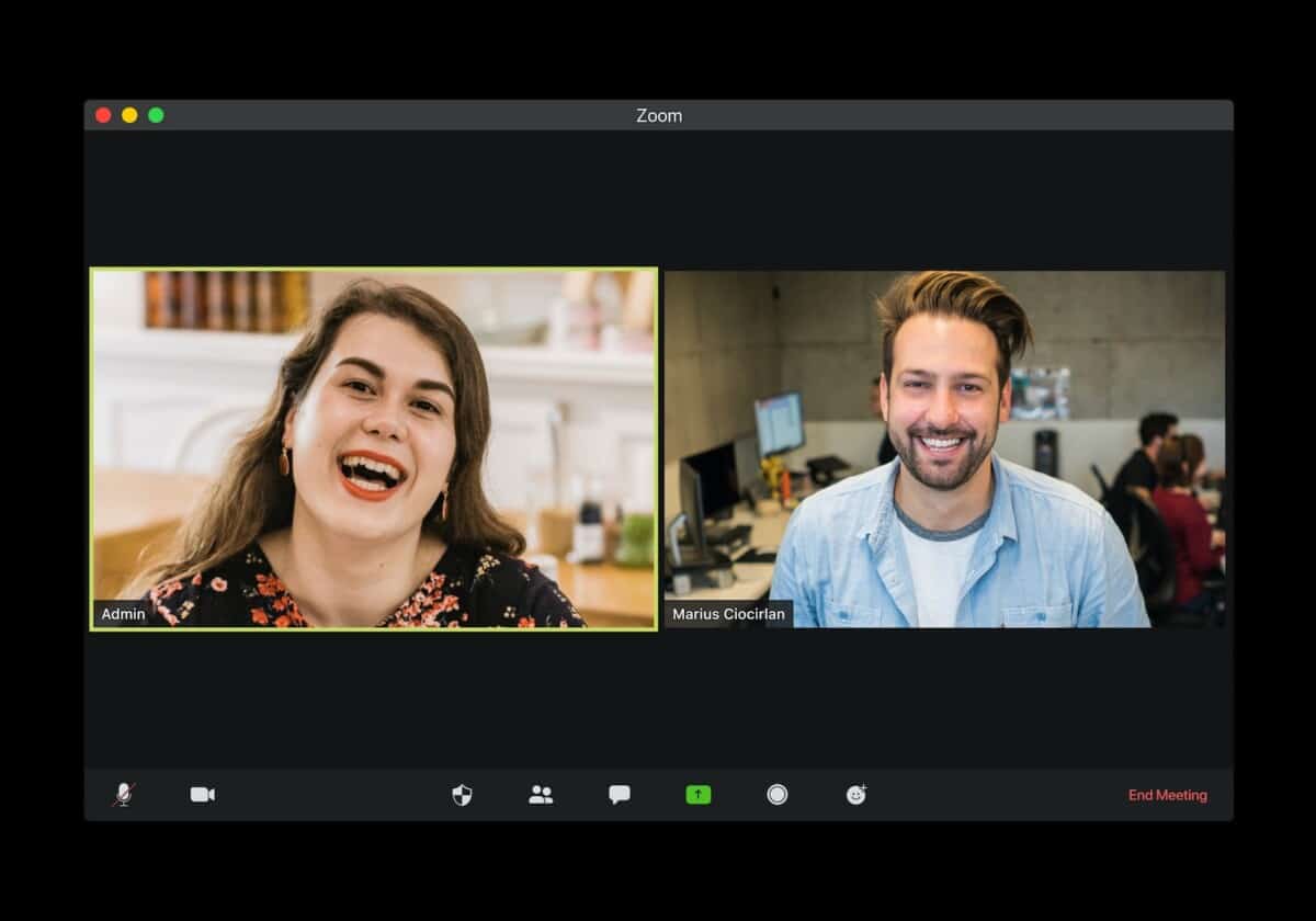 a man and a woman on a zoom call