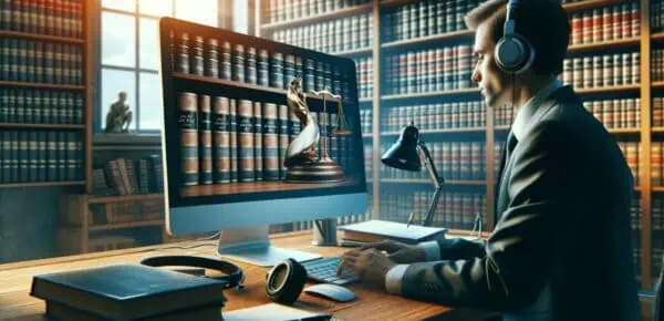 a transcriber transcribing witness testimony