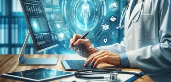 an image depicting medical transcription
