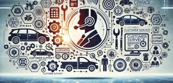 A feature image depicting auto customer service enhancement through transcription