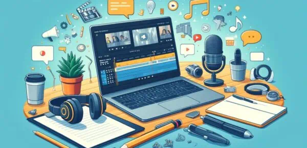 An engaging feature image for a beginner's guide to video transcription