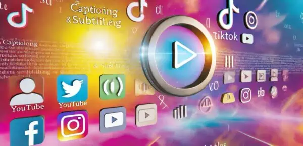 A visually engaging image for an article about the benefits of captioning and subtitling videos
