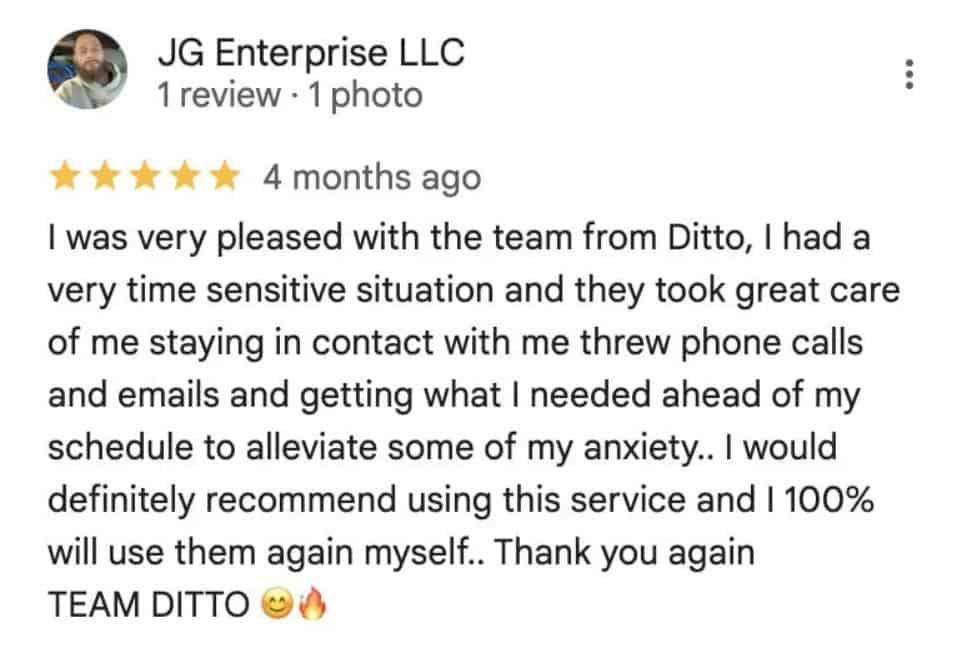 Ditto Client Testimonial