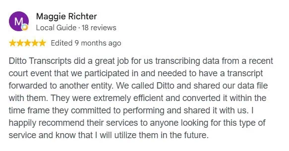Ditto Client Testimonial