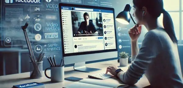 a woman looking at facebook videos wondering and is about to transcribe them