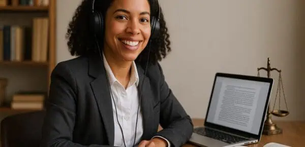 an image of a woman depicting Legal Transcription Rules To Avoid Disaster