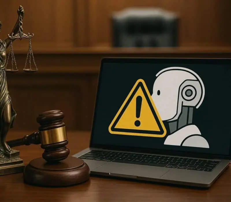 an image depicting The Legal Risks of Using AI for Transcription