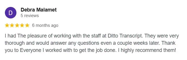 Ditto Client Testimonial