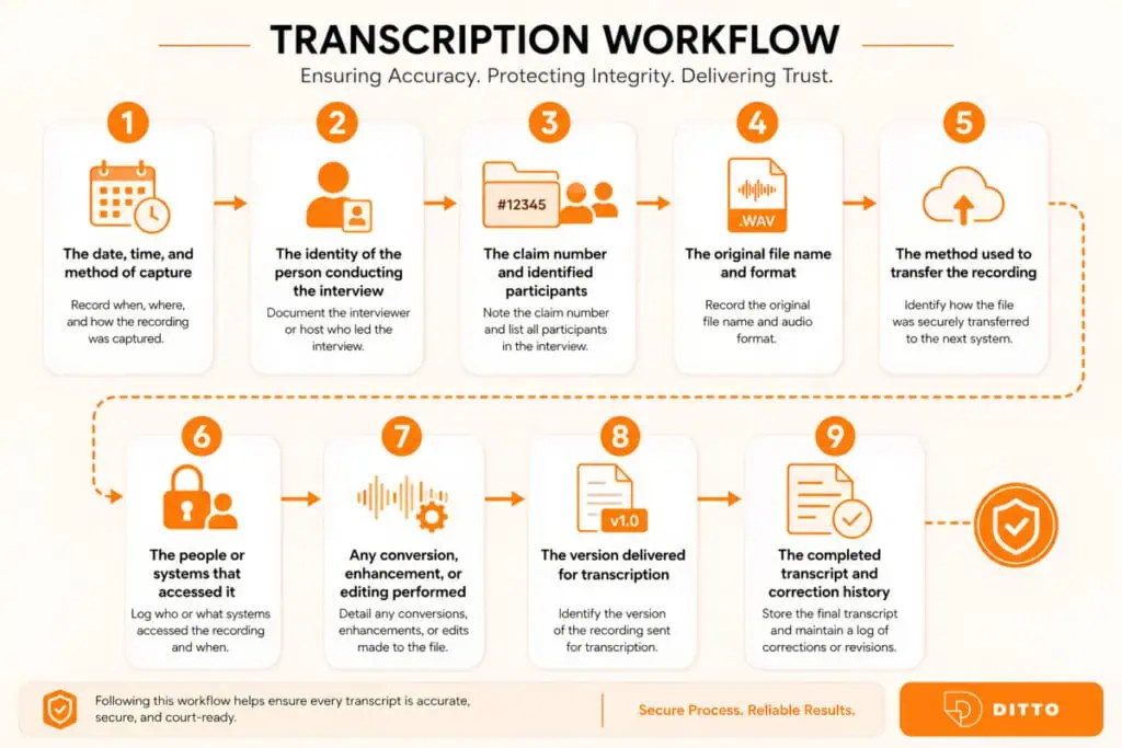 transcription workflow with logo