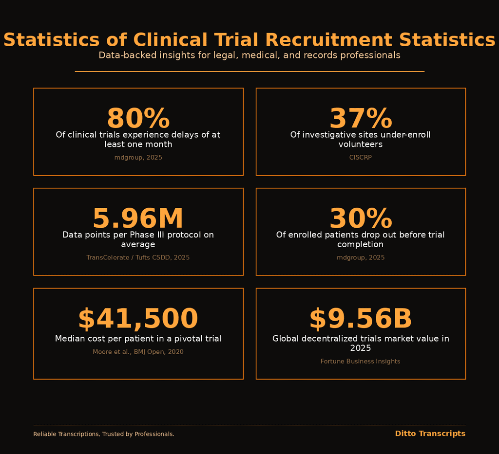 Statistics of Clinical Trial Recruitment Statistics
